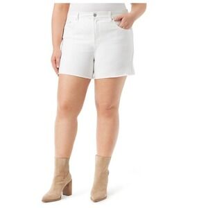 Jessica Simpson White High Rise Cutoff Denim Shorts Size 26W Grunge Festival Y2K